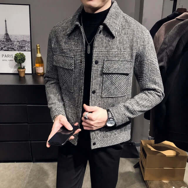 Marcel Handmade Plaid Men's Coat