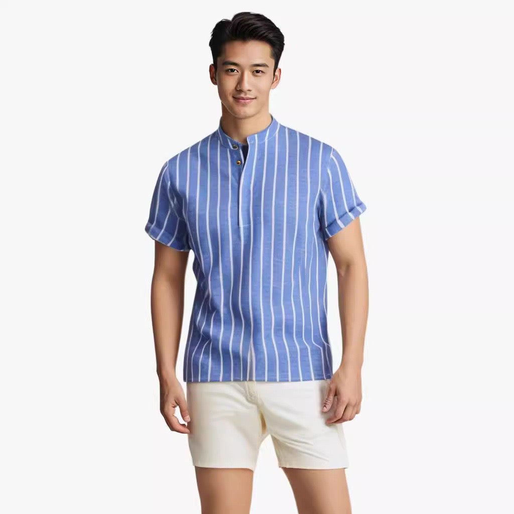 Riva – Men’s Striped Cotton Casual Shirt