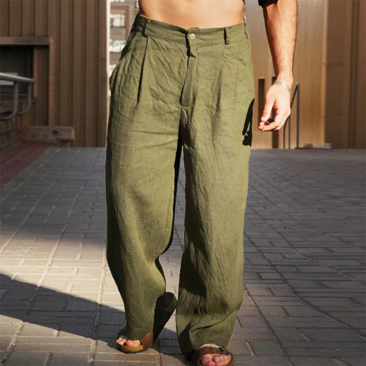 Mike | Linen Wide Leg Trousers
