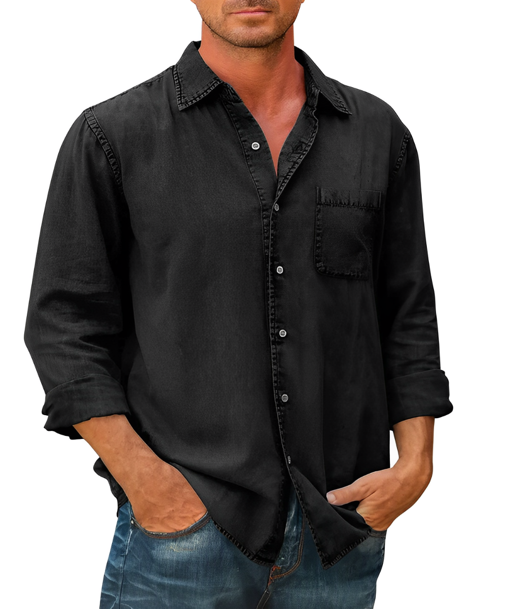 Elvio – Men’s Breathable Denim Shirt