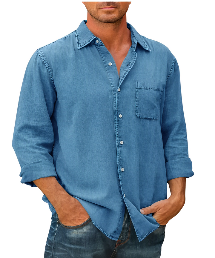 Elvio – Men’s Breathable Denim Shirt