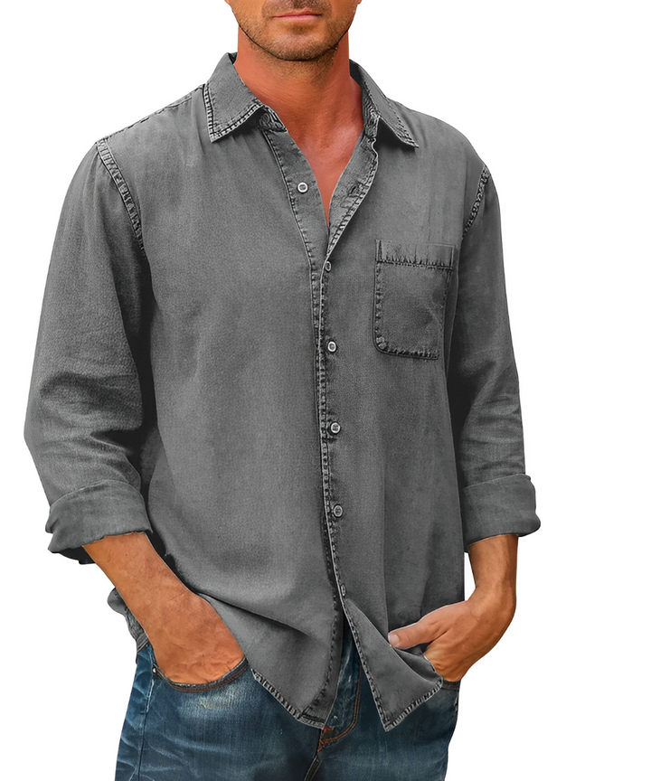 Elvio – Men’s Breathable Denim Shirt