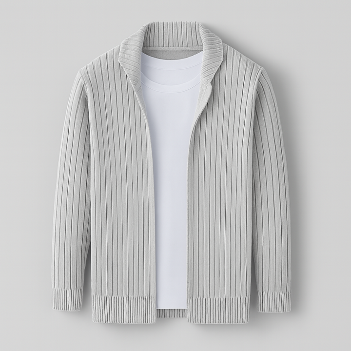 Lucas | Cotton and Shetland Wool Zip Cardigan